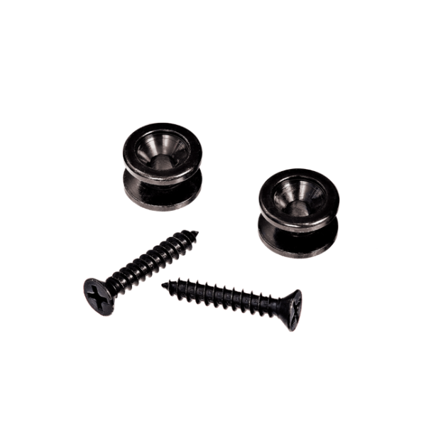 D'Addario Gurtknöpfe, reines Messing - schwarz (Paar)